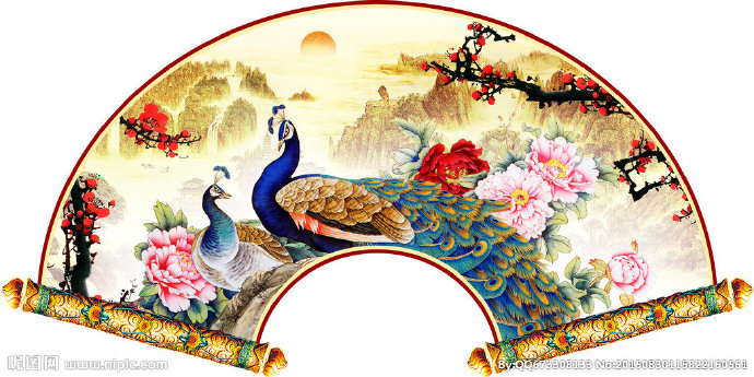 G孔雀花卉装饰画